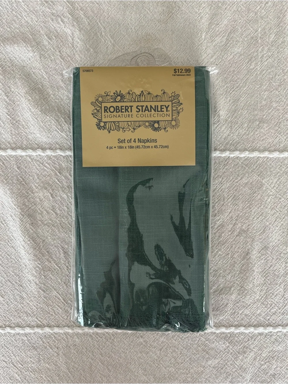 Signature Collection Dark Green Set of 8 Dinner Napkins